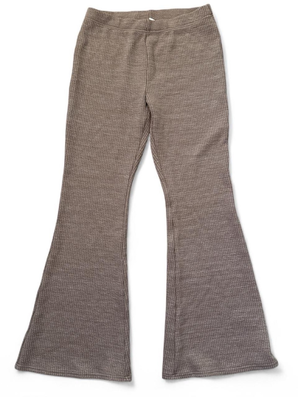 American Eagle Outfitters Kids Ribbed Flared Leggings - Taupe Brown